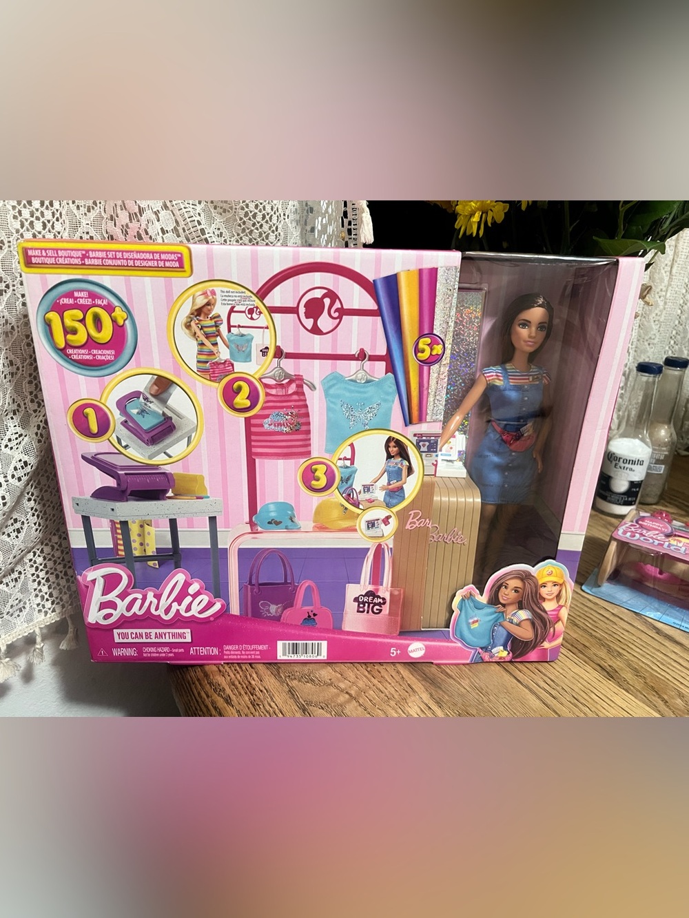 Barbie Dress-Up Studio Playset with Fashion Doll - Pink, Blue